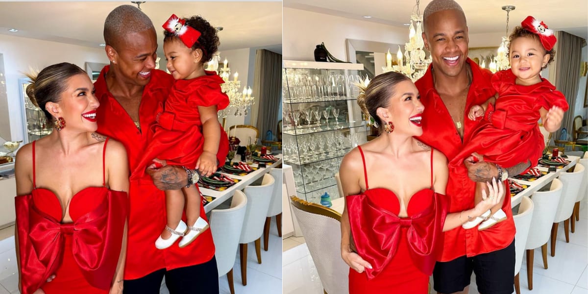 Léo Santana, Lorena Improta e Liz curtindo o natal em família (Reprodução: Instagram)