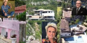 Mansão Xuxa Meneghel, Ana Maria e Jô Soares estão empacadas há anos (Reprodução: Montagem TV Foco)