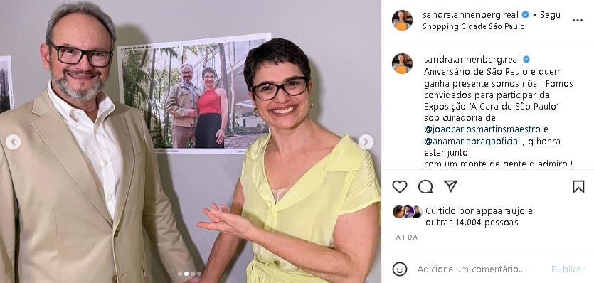 Sandra Annenberg surgiu ao lado de grande amor e fez confissão que ninguém esperava (Foto: Reprodução/ Instagram)