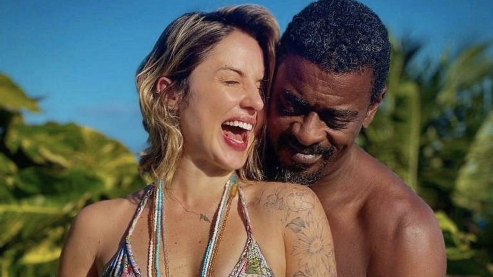 Seu Jorge e a esposa Karina.