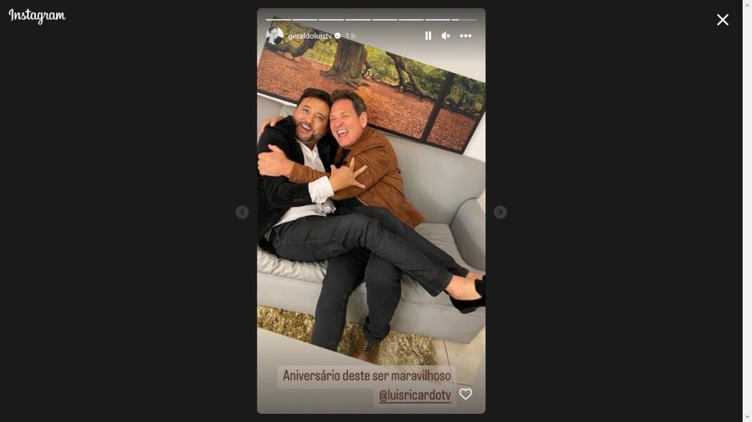Postagem do apresentador nas redes sociais (Foto Reprodução/Instagram)