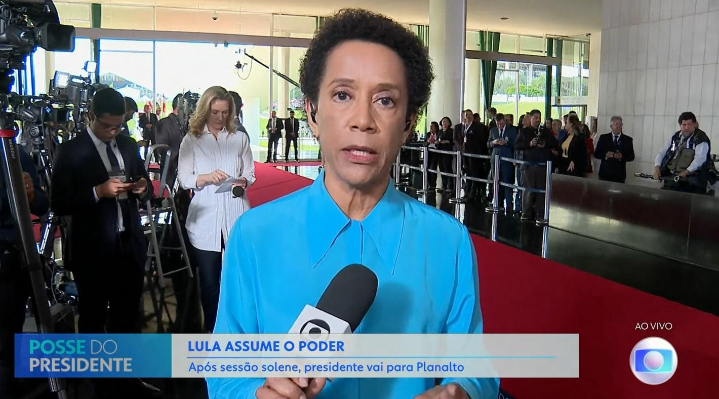 Zileide em link direto com o Jornal Nacional (Foto: Reprodução / TV Globo)