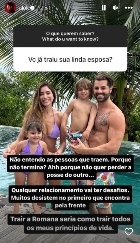 Alok é casado com Romana Novais e falou de traição - Foto: Reprodução/ Instagram