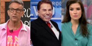 Neto, Silvio Santos e Sabina Simonato (Foto: Reprodução /Band / SBT / Globo)