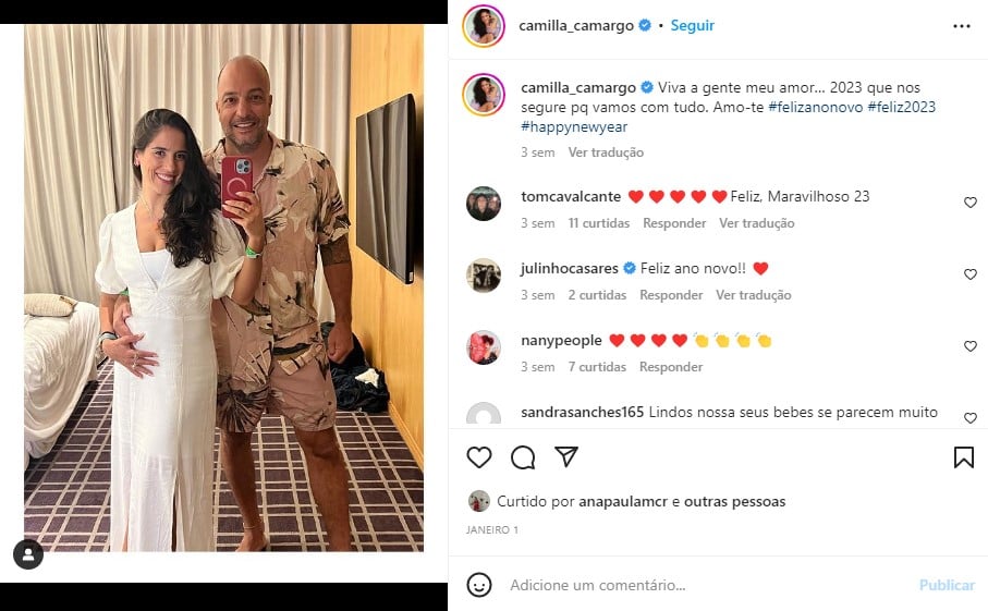 Camilla Camargo surpreendeu a mostrar quem é o amor de sua vida (Foto: Reprodução)