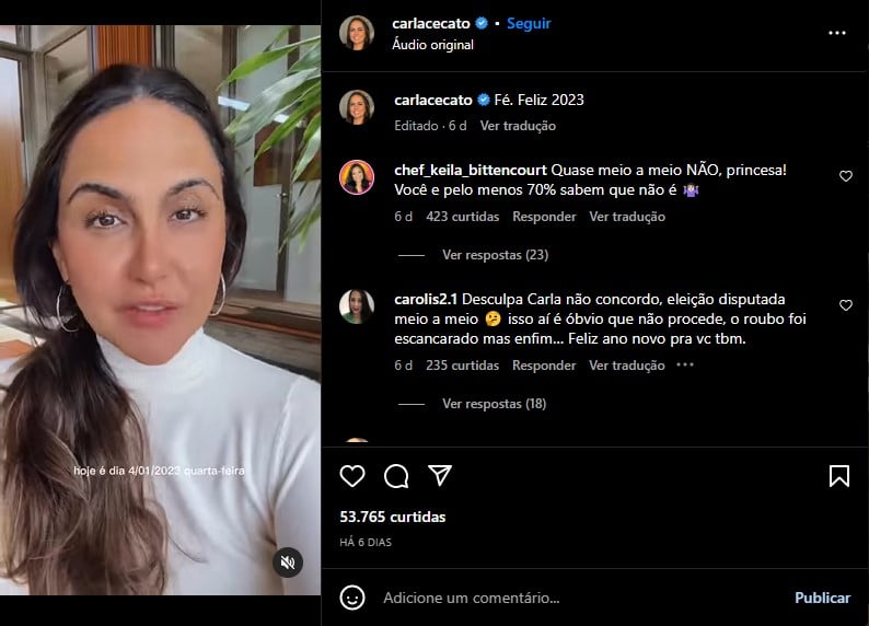 Carla Cecato reaparece e manda recado público - Foto: Reprodução