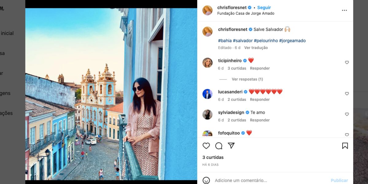 Chris Flores não esteve na bancada do "Fofocalizando", do SBT, devido as suas férias. Desse modo, Gabriel Cartonalo está no lugar da morena (Foto: Reprodução /SBT)