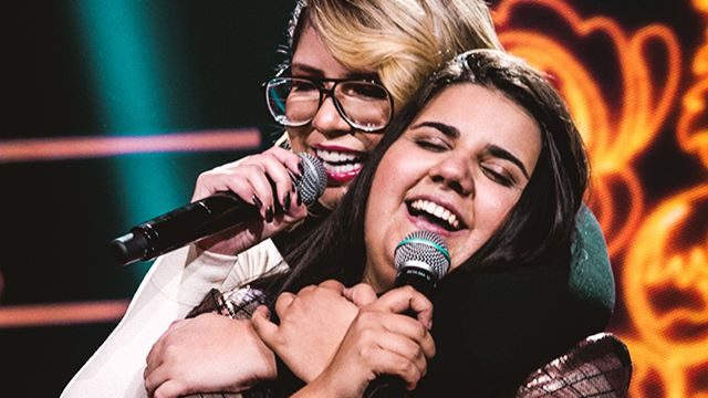 Yasmin e Marília Mendonça na gravação do primeiro DVD (Foto: Reprodução / Internet)