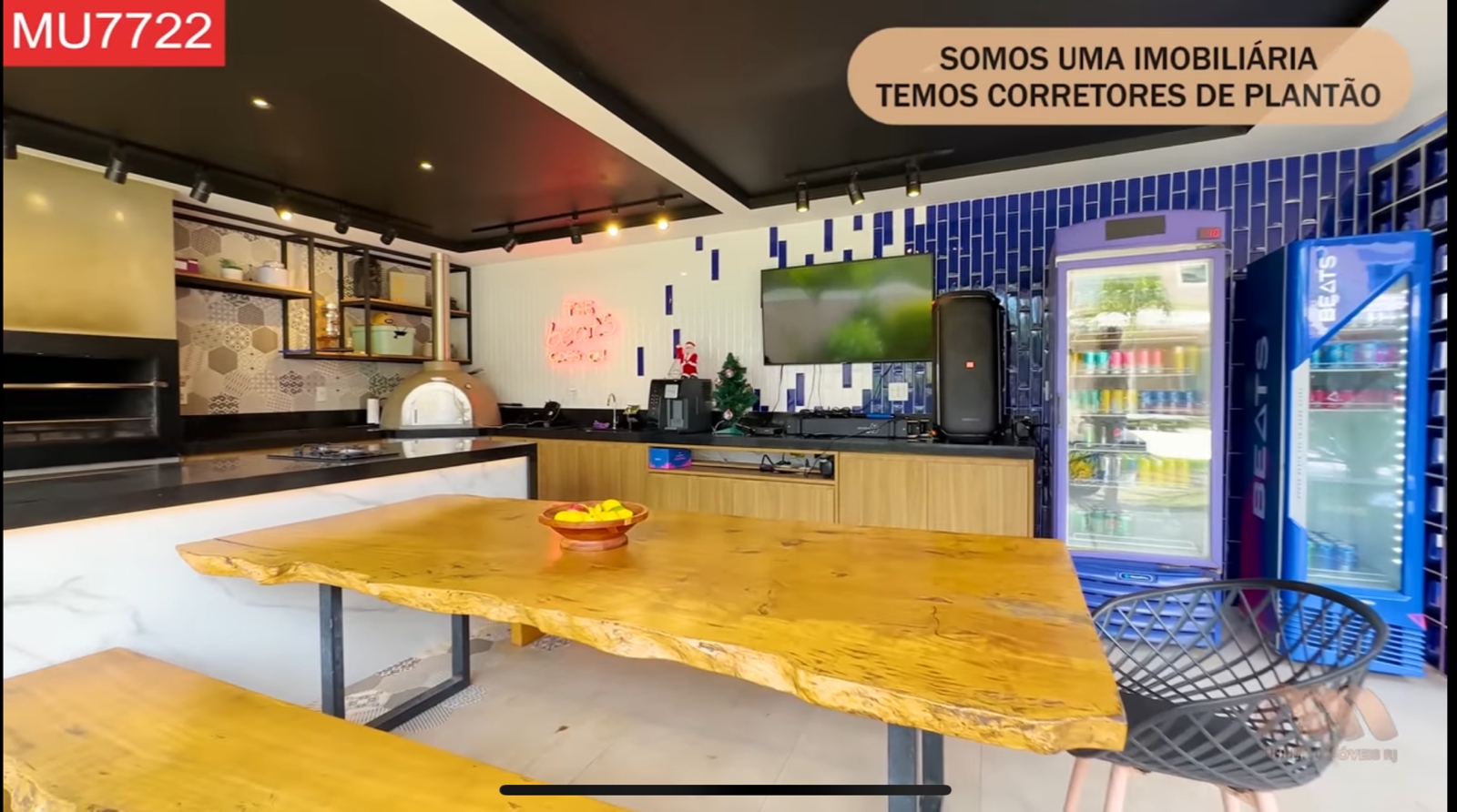 Área Gourmet da mansão - Foto Reprodução Youtube