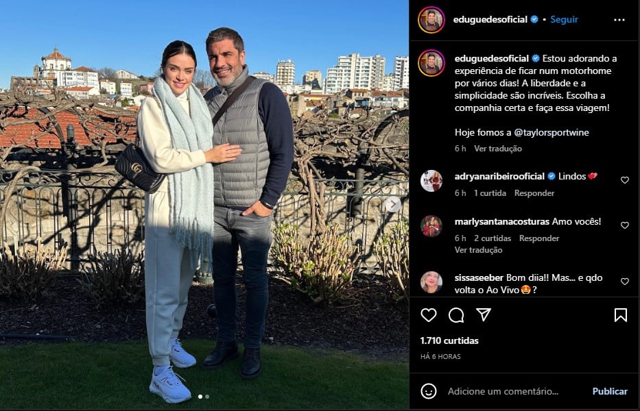 Edu Guedes surge com grande amor, Jaque Ciocci - Foto: Reprodução