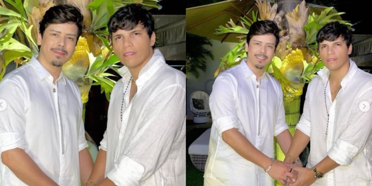 Roger Moreira ao lado do namorado - Foto: Reprodução