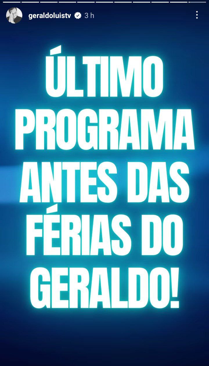 Geraldo Luís fez comunicado em suas redes sociais