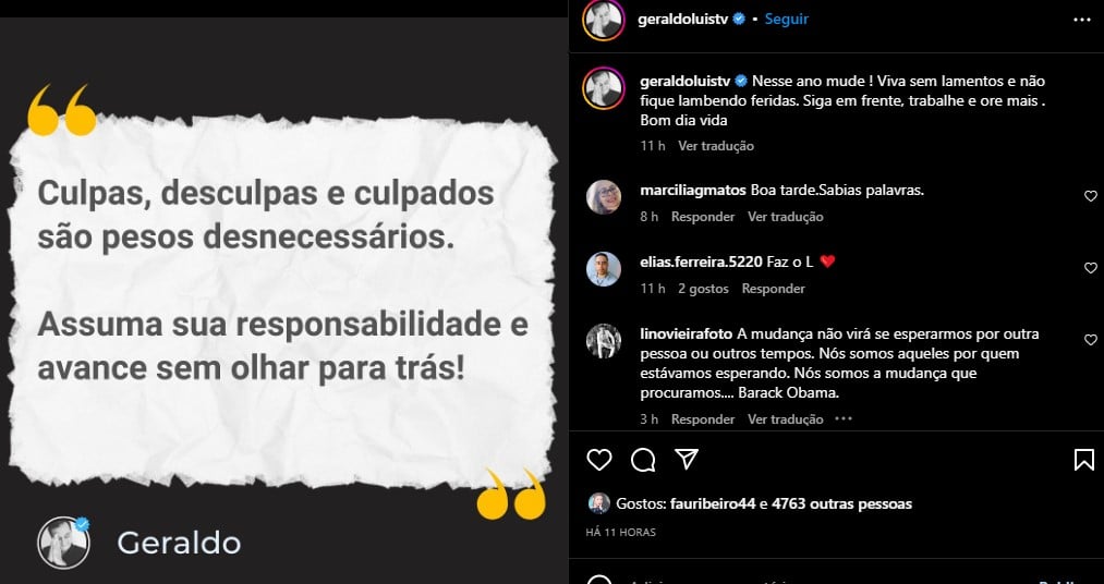 Geraldo Luís manda recado aos milhões de seguidores - Foto: Reprodução