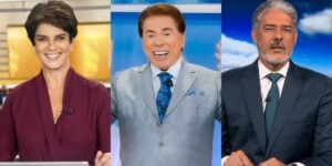 Mariana Godoy, Silvio Santos e William Bonner e as reviravoltas do jornalismo (Foto: Reprodução/Record/SBT/TV Globo)