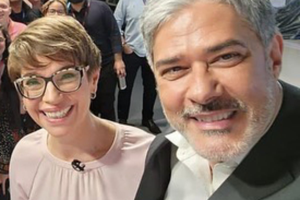 Renata Lo Prete ao lado de William Bonner - Foto Reprodução