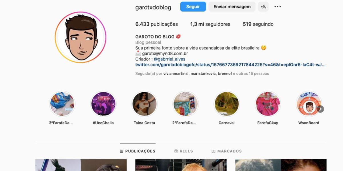Surubão de Noronha gerou escândalo e rapaz, Gabriel Alves, que entregou globais ficou milionário devido a página de fofoca (Foto: Reprodução / Instagram)
