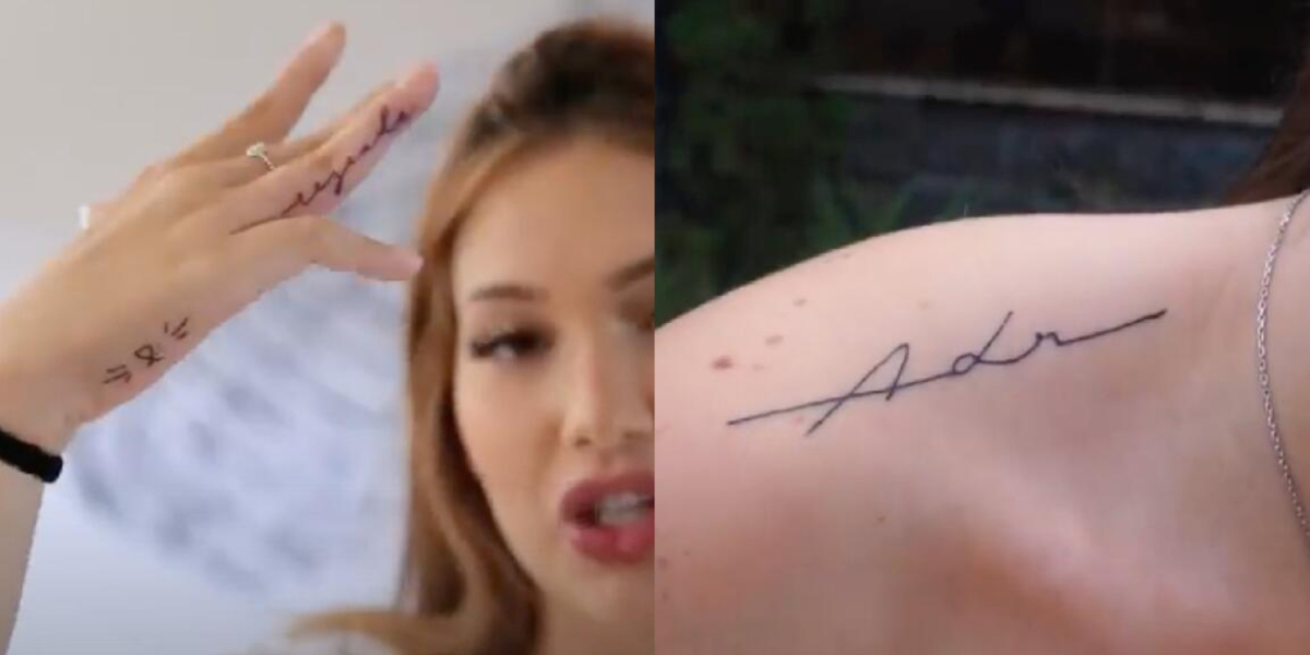 Tatuagem que Virgínia Fonseca fez em homenagem a Rezende na esquerda e aos fãs na direita - Foto: Reprodução