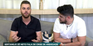 Zé Neto e Cristiano foram ao Domingo Espetacular e comentaram sobre crise do sertanejo (Foto: Reprodução)