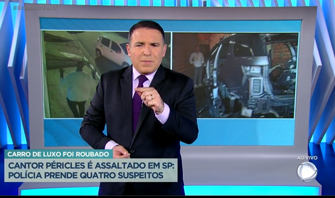 Gottino noticia no “Balanço Geral” estado em que o carro do Péricles foi encontrado após assalto (Foto Reprodução/Twitter) http://www.otvfoco.com.br/wp-content/uploads/2015/05/Daniela-Mercury.jpg