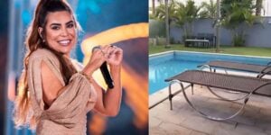 A cantora Naiara Azevedo Foto da sua mansão - Reprodução Montagem TV Foco