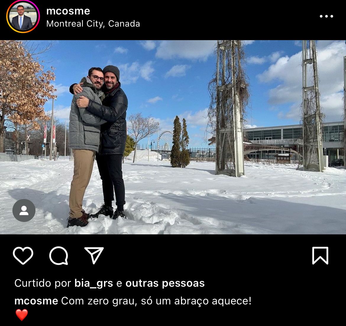 Âncora da Globo, gay, surge agarrado com noivo gato e se declara publicamente Abraço aquece - Foto Reprodução