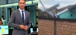 César Tralli falou sobre a queda de um avião sobre uma casa no norte do país; não houve vítimas- Foto: Montagem/TV Foco