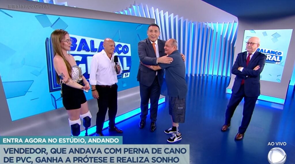 Gottino e Renato Lombardi receberam Milena e Maurício que ganharam uma vida nova por conta de protéses mecânicas
