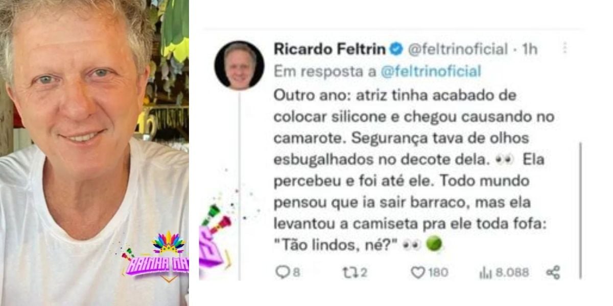 Ricardo Feltrin expõe o que atriz fez no carnaval  (Foto: Reprodução / Instagram) 