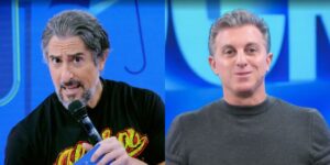 Marcos Mion já disparou sobre Luciano Huck no Caldeirão (Foto: Reproduções / Caldeirão e Domingão da Globo)