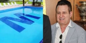 Marrone tem uma piscina personalizada com a própria inicial (Reprodução - Record - Instagram)