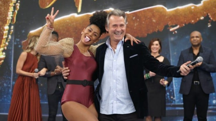 Nelson Freitas homenageou Faustão na Super Dança dos Famosos