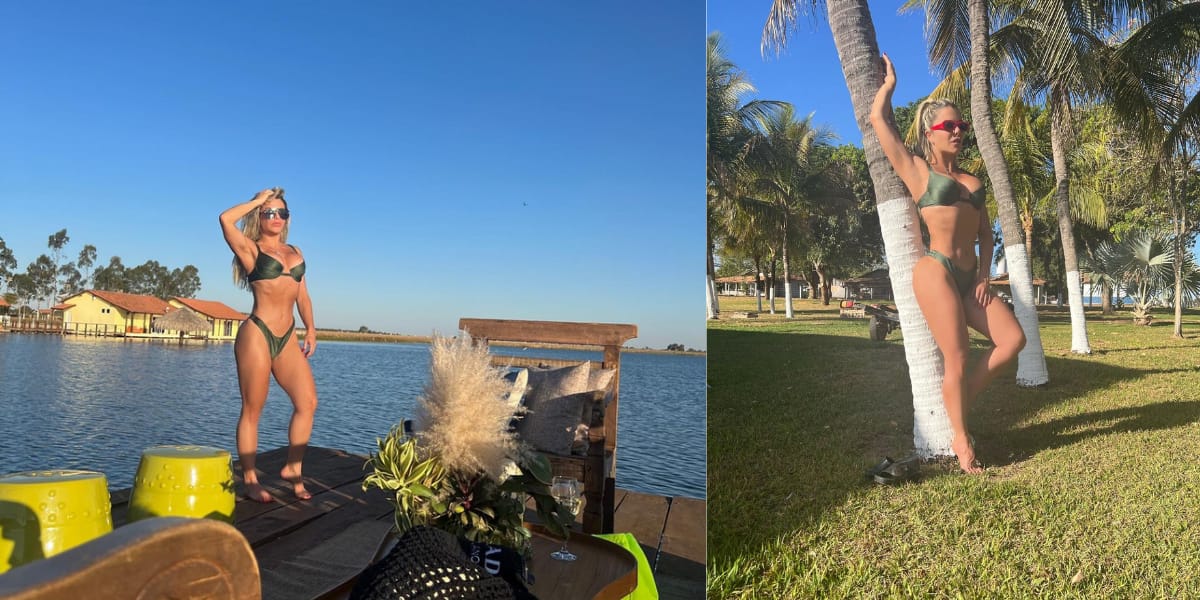 A esposa de Leonardo aproveita muito a fazenda Talismã (Reprodução: Instagram) A esposa de Leonardo aproveita muito a fazenda Talismã (Reprodução: Instagram)