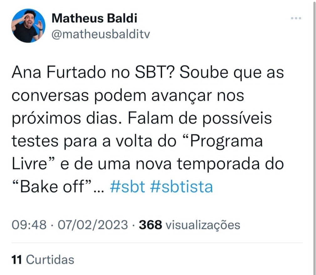 Segundo jornalista, Ana Furtado pode assumir a nova versão do Programa Livre