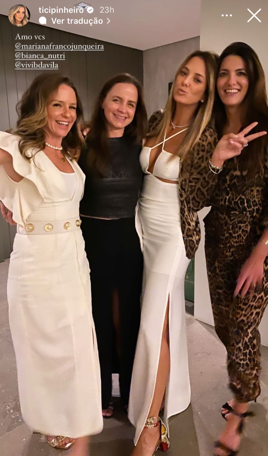 Ticiane Pinheiro curte festa de casamento de querida amiga - Foto Reprodução Instagram