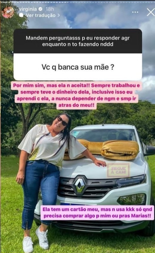 Publicação de Virginia (Foto: Reprodução/ Instagram)