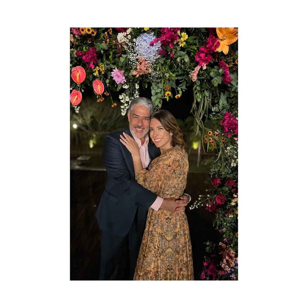 William Bonner e Natasha Dantas em sua festa de casamento - Foto Reprodução Instagram
