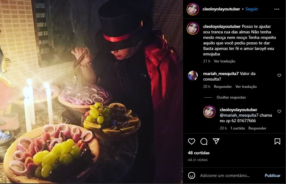 Cleo Loyola divulga trabalho nas redes sociais - Foto: Reprodução/Instagram