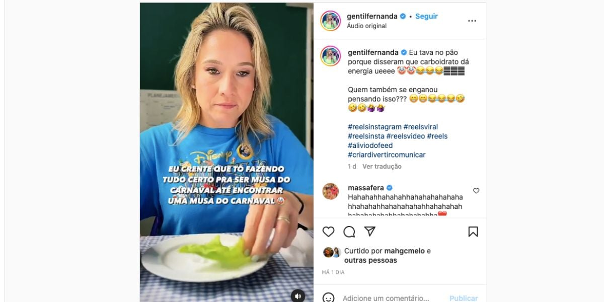 Fernanda Gentil brinca com foto de atriz ( Foto: Reprodução / Instagram) 