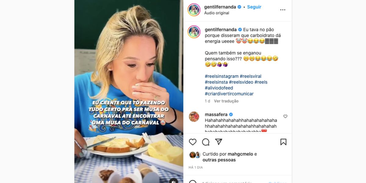 Fernanda Gentil brinca com foto de atriz ( Foto: Reprodução / Instagram) 
