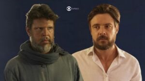 Fubá Mimoso (Marco França) e José (Sergio Guizé) em Mar do Sertão: embate decisivo na novela (Foto: Reprodução / Globo)