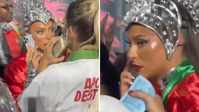 Paolla Oliveira não conseguiu esconder que estava estressada com a situação (Foto: Reprodução)