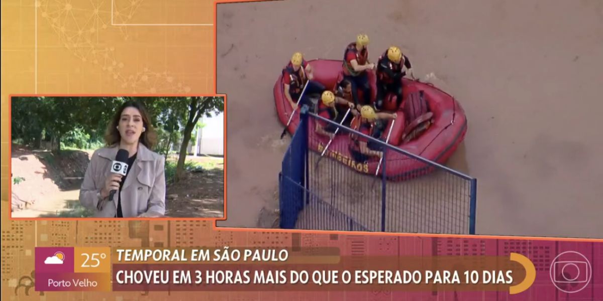 Patrícia Poeta mostra imagens aterrorizantes de alagamentos (Foto: Reprodução / Encontro da Globo) Patrícia Poeta mostra imagens aterrorizantes de alagamentos (Foto: Reprodução / Encontro da Globo)