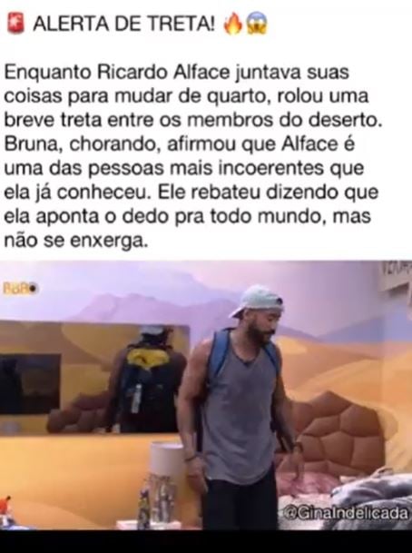 Alface arruma as malas e Bruna Griphao aos berros no BBB23 - Foto Reprodução Instagram