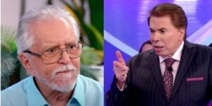 Carlos Alberto e Silvio Santos  nos estúdios do SBT (Reprodução: Montagem TV Foco)