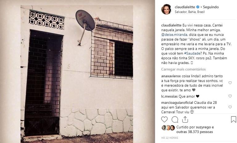 Foto publicada por Claudia Leitte em seu Instagram de casa onde já viveu - Foto Reprodução Instagram