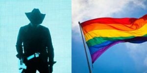 Montagem, cantor sertanejo e bandeira LGBT - Foto Reprodução Internet