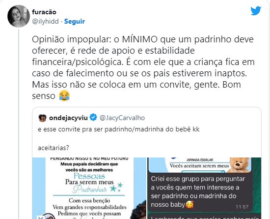 O convite que causou uma grande repercussão na web - Foto Reprodução Twitter O convite que causou uma grande repercussão na web - Foto Reprodução Twitter