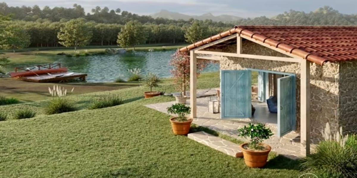 A casa do lago que acabou de ficar pronta (Reprodução: Youtube)