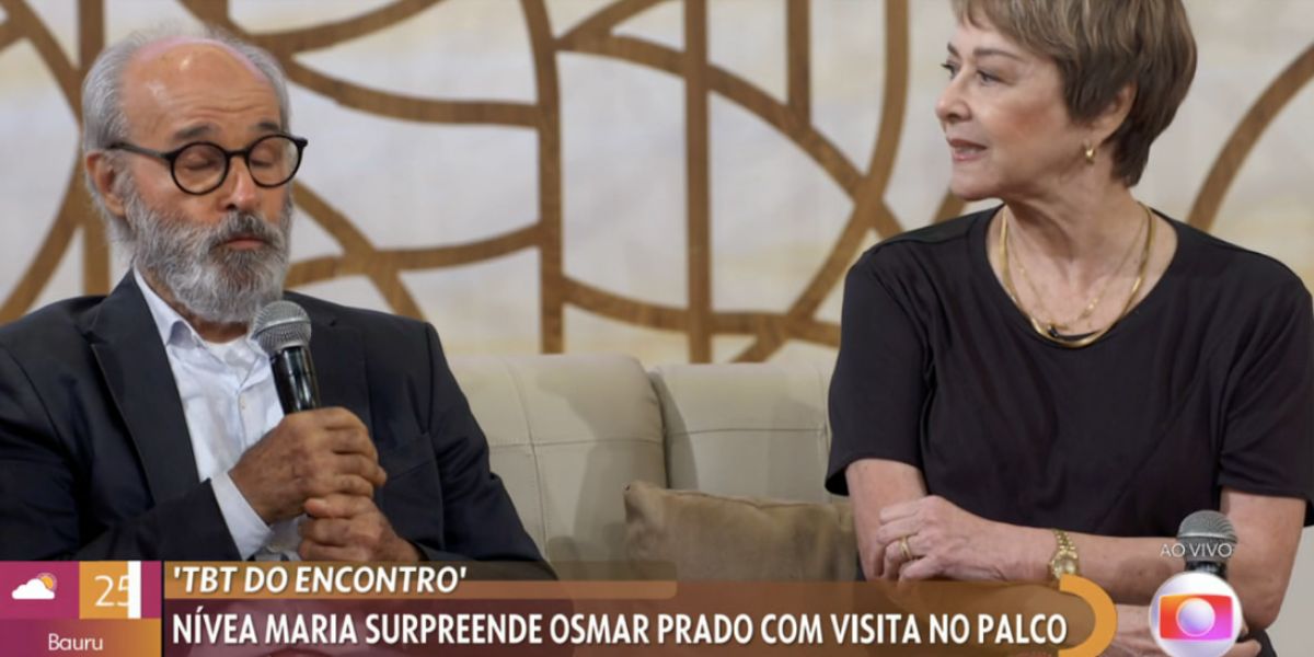 Nívea Maria faz surpresa para Osmar Prado no Encontro (Foto: Reprodução / Globo)