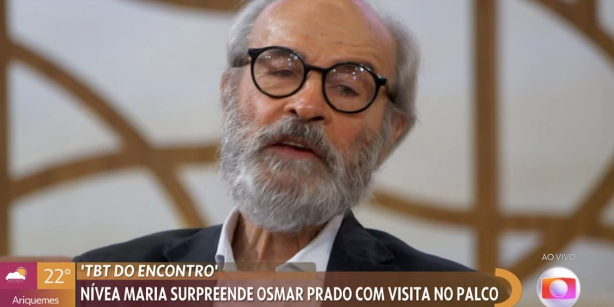 Durante entrevista no Encontro, Osmar Prado revelou que contracena com atriz que não olhava em seu olho (Foto: Reprodução / Globo)